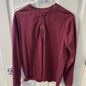 Men's Burgundy Henley Shirts (2)